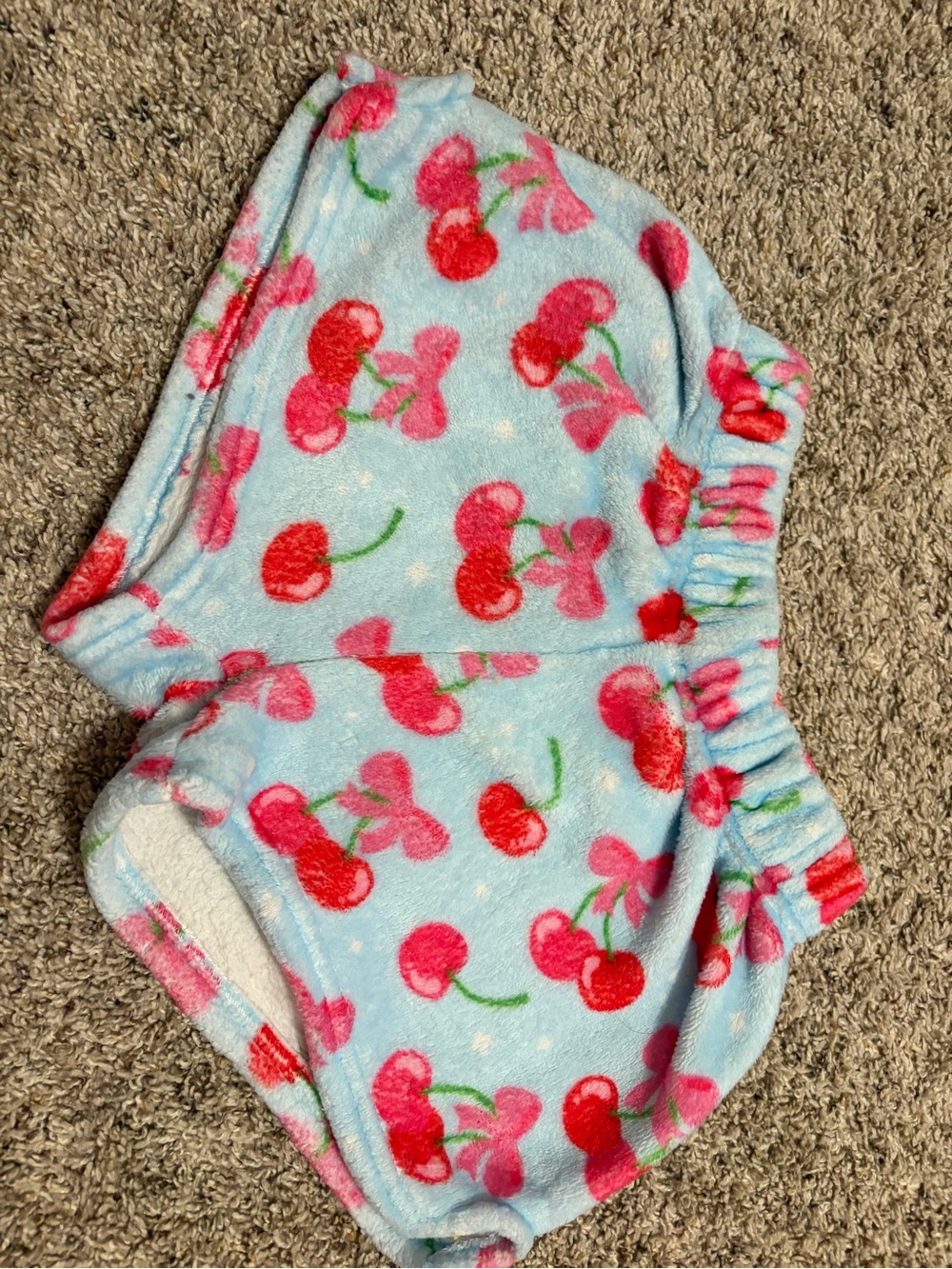 Iscream size 6-8Kids Cherry Print Fleece Shorts - Light Blue